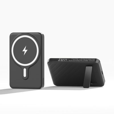 Chargeur de téléphone portable magnétique universel 5000mAh Black Power Bank pliable
