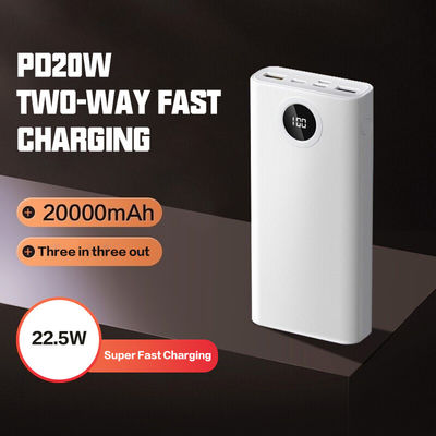 Un bon prix. PD 20W 22,5W Power Bank avec ABS PC en couleur bleu blanc vif pour une solution de charge portable en ligne