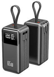 Un bon prix. Une nouvelle mini banque d'alimentation ultra compacte de 65W avec câbles intégrés en ligne