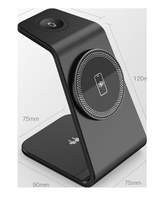 Un bon prix. Compact 3 en 1 chargeur sans fil 5W sortie de la montre et 5W / 7,5W / 10W / 15W sortie sans fil en ligne