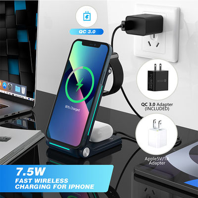 Un bon prix. Chargeur sans fil léger 3 en 1 avec une distance de charge de 2 à 8 mm en ligne